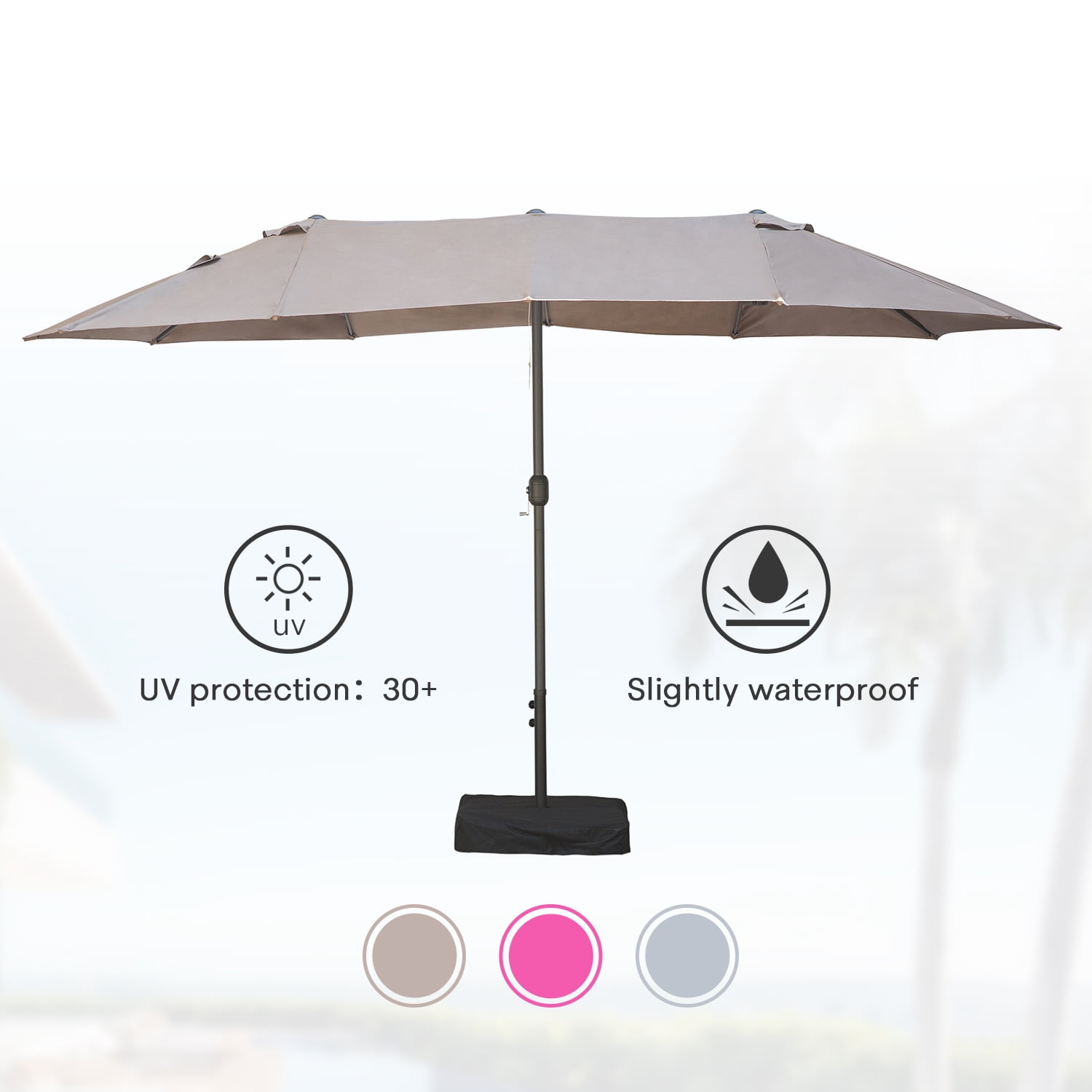 FineFind 15ft Rectangular Patio Double Sided Outdoor Large Umbrella