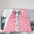 thumbnail image 2 of Cute Giraffe Blankets and Pink Throws Fleece Blankets Decorative for Girls Giraffe Lovers Gift Home Decorative Living Room Sofa Hug Plush Soft Bedding Nap Cozy Blanket 40"x50", 2 of 6