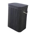 thumbnail image 2 of Cesta para la ropa sucia con asas, cesta decorativa para el hogar, con tapa, para dormitorio, baño, guardería. Gris oscuro, 2 of 9