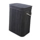 thumbnail image 2 of Cesta de bambú para la ropa sucia con tapa, cesta de almacenamiento para dormitorio , sala de estar Gris oscuro, 2 of 9