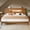 Brown, variant on melmine Wood Platform Bed Frame King with Storage Headboard Modern Wooden Bed Frame with LED Lights & Charge Station,Noise-Free,Easy Assembly,Brown