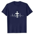 thumbnail image 3 of VBTAPA Men's Valentine's Day T-shirt Heartbeat Cross Graphic Tee Shirt Short Sleeve Crew Neck Tees Christian Gifts Dark Blue XL, 3 of 6