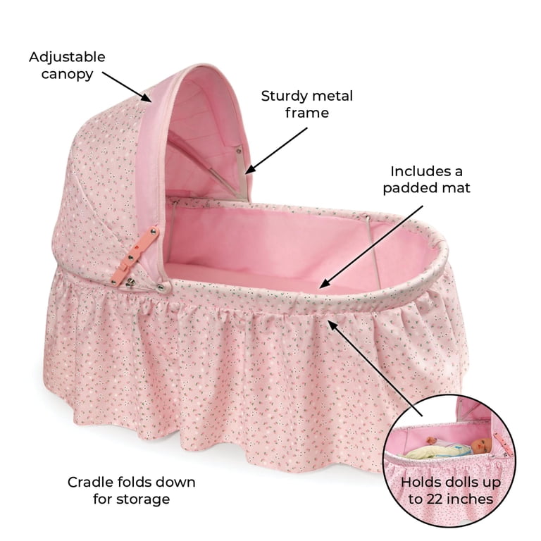 Badger Basket Foldable Doll Rocking Cradle with Hood photo 3