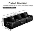 thumbnail image 4 of FFH 3 Seater Sofa for Living Room, 115.3" Comfy Teddy Couch, Modular Sectional Sofa, 3 Pillows (Black, 3 Seater), 4 of 13