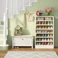 thumbnail image 3 of Tribesigns 8-Tier Wooden Shoe Rack Storage Organizer Entryway Cabinet 25.59x11.81, 3 of 9