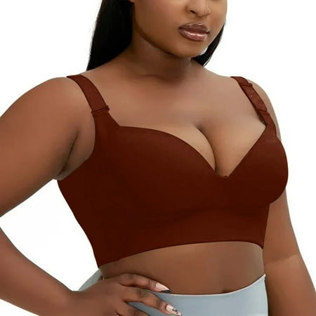 Baodmurt Bras for Women Lounge & Sleep Adaptive Lingerie  Underwear  Coffee 42B