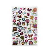 Way To Celebrate Easter Rainbow and Bunny Stickers, 40 Count