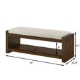 thumbnail image 7 of GZXS 47 Inch Rectangular Upholstered Storage Bench, Padded Bench with Wood Shelf and Removable Seating Cushion - Accent End of Bed Bench for Bedroom, Entryway, Living Room (Beige), 7 of 7