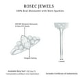 thumbnail image 5 of Rosec Jewels Certified Moissanite Marquise Engagement Ring - 4X8 mm Moissanite Ring with Beaded Detailing - D-VS1 Grade, 14K White Gold, US 9.50, 5 of 8