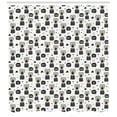 thumbnail image 3 of Hipster Shower Curtain, Comic Animals Portraits with Hello and Howdy Hi Speech Bubbles Fun Kids, Fabric Bathroom Set with Hooks, 69W X 75L Inches Long, Pale Grey Black Coral, by Ambesonne, 3 of 3