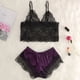 thumbnail image 4 of Ropa de dormir sexy para mujerconjunto de pijama con pantalones cortos y top de encaje de seda (púrpura L) Ehuebsd Para estrenar, 4 of 9
