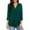 Green, variant on Womens Collared V Neck 3/4 Sleeve Shirts Casual Business Tops Loose Work Blouses