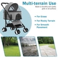 thumbnail image 2 of CL.HPAHKL 3 in 1 Dog Stroller For Medium Small Dogs Cats, 4 Wheels Folding Cat Stroller Pet Stroller with Removable Carrier, Portable Dog Cat Cage Jogger Stroller with Storage Lightweight for Travel, 2 of 7