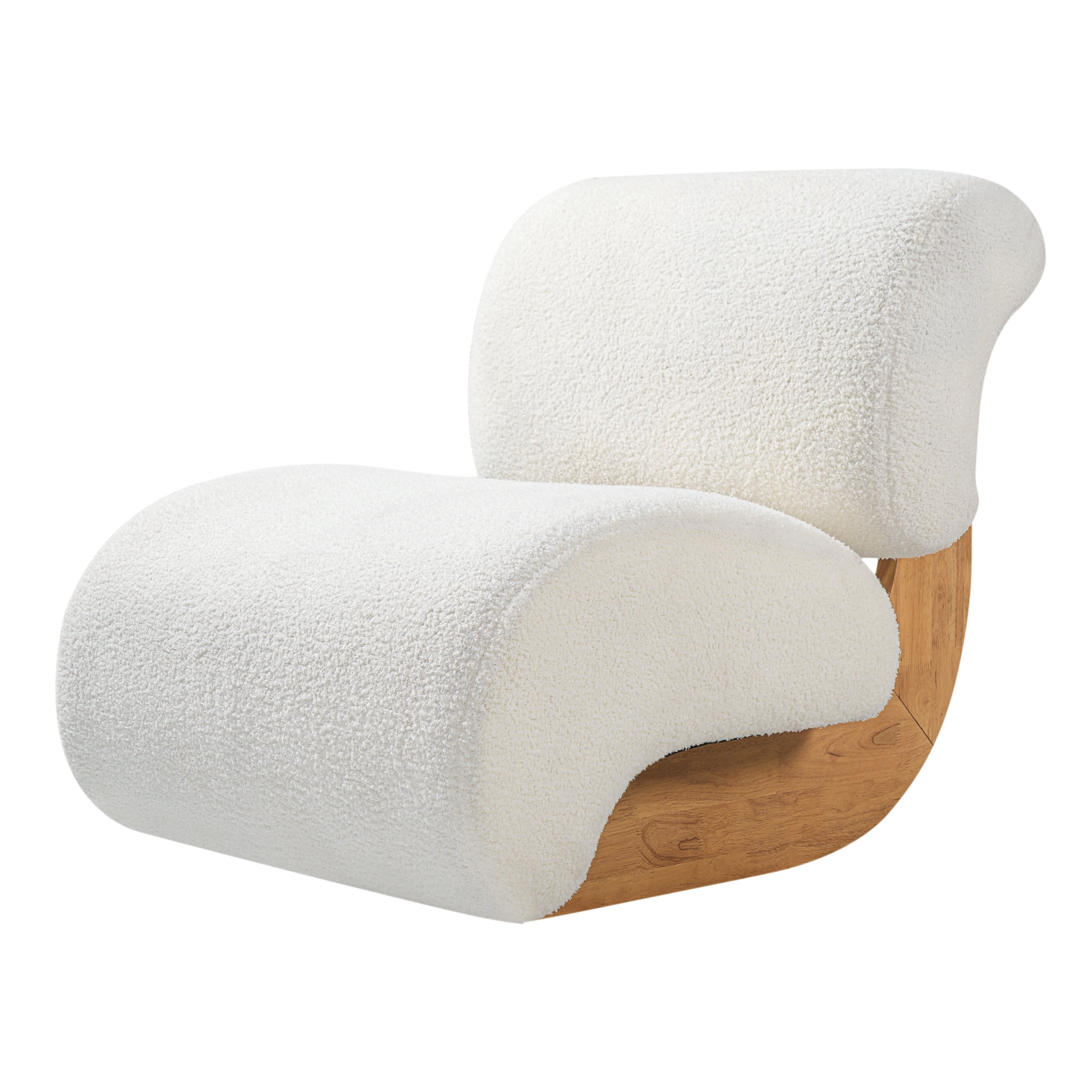 Christopher Knight Home 28.9" Boucle Accent Lounge Chair with Curved Backrest, Off-White