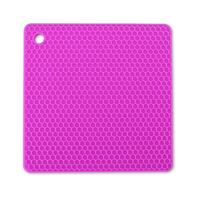 facefd Heats Insulation Table Mat Dish Plate Pot Pad Square Coaster Nonslip Placemat Desk Countertop Protector Kitchen Draining Rose Red