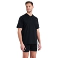 thumbnail image 4 of SCHIESSER Camiseta americana para hombres, paquete de 2 - 1/2 manga, camiseta interior, cuello en V Negro 3XL (3X-Large), 4 of 4