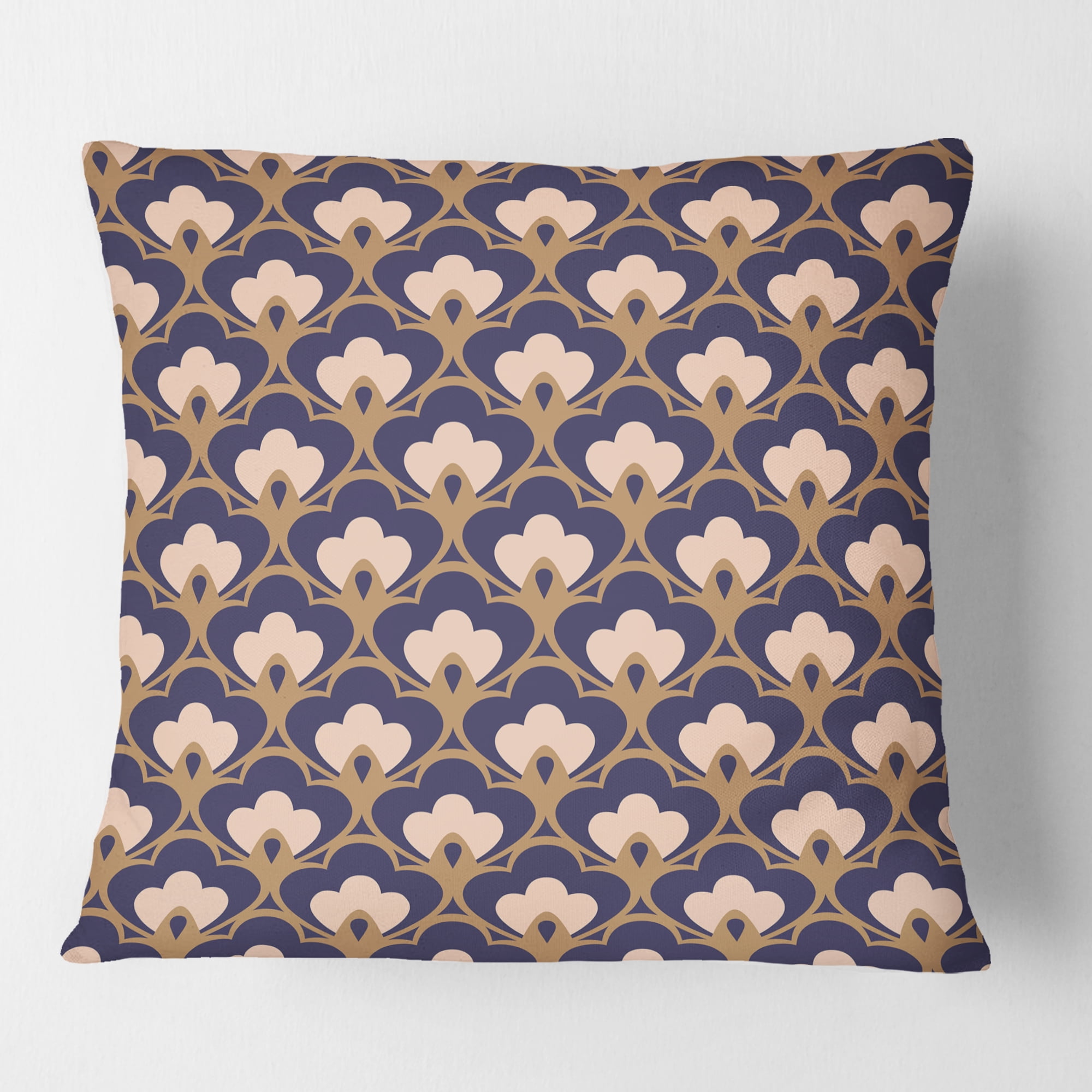 Designart Retro Ornamental Design IX' Mid-Century Modern Throw Pillow - 18x18
