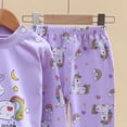 thumbnail image 5 of 6-12 Months Girls Long Sleeve Pajama Set Outfit for Girls 10-12 Years Old Kids Pajamas Cotton Long Sleeve Toddler Girls Kids,Purple, 5 of 5