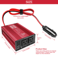 thumbnail image 4 of 300W-600W Car Power Inverter Converter DC 12V to AC 110V 120V 2 USB 2 AC Outlets, 4 of 6