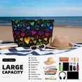 thumbnail image 5 of PAYOHTO Colorful Love Heard Large Beach Tote Bags for Womens Mens Sandproof Swim Pool Bag with Zipper for Travel Vacation, 5 of 7