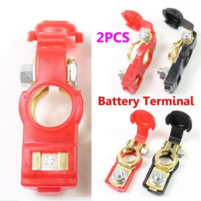 2Pcs Noir + Rouge Borne de Batterie de Voiture Pince Réglable Connecteur Positif + Nagatif