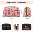 thumbnail image 2 of Colourful Ice Cream Print Pink Makeup Bag, Large Capacity Travel Cosmetic Bag for Women Girls- Travel Toiletry Bag Leather Portable Waterproof Makeup Case Organizer with Handle, 2 of 4