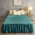 thumbnail image 6 of Green Green Lace Ruffled Bed Skirt Polyester Solid Color Full Coverage Dust Ruffle With Elastic 78X59 Inch, 6 of 7