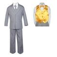 thumbnail image 2 of 7pc Baby Toddler Boy Formal Party Medium Gray Suit w/ Satin Vest & Bow tie Sm-20, 2 of 4