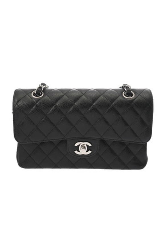 Pre-Owned CHANEL Matelasse Chain Shoulder Bag, Size 23, Black, A01113, Women's Caviar... (Good)