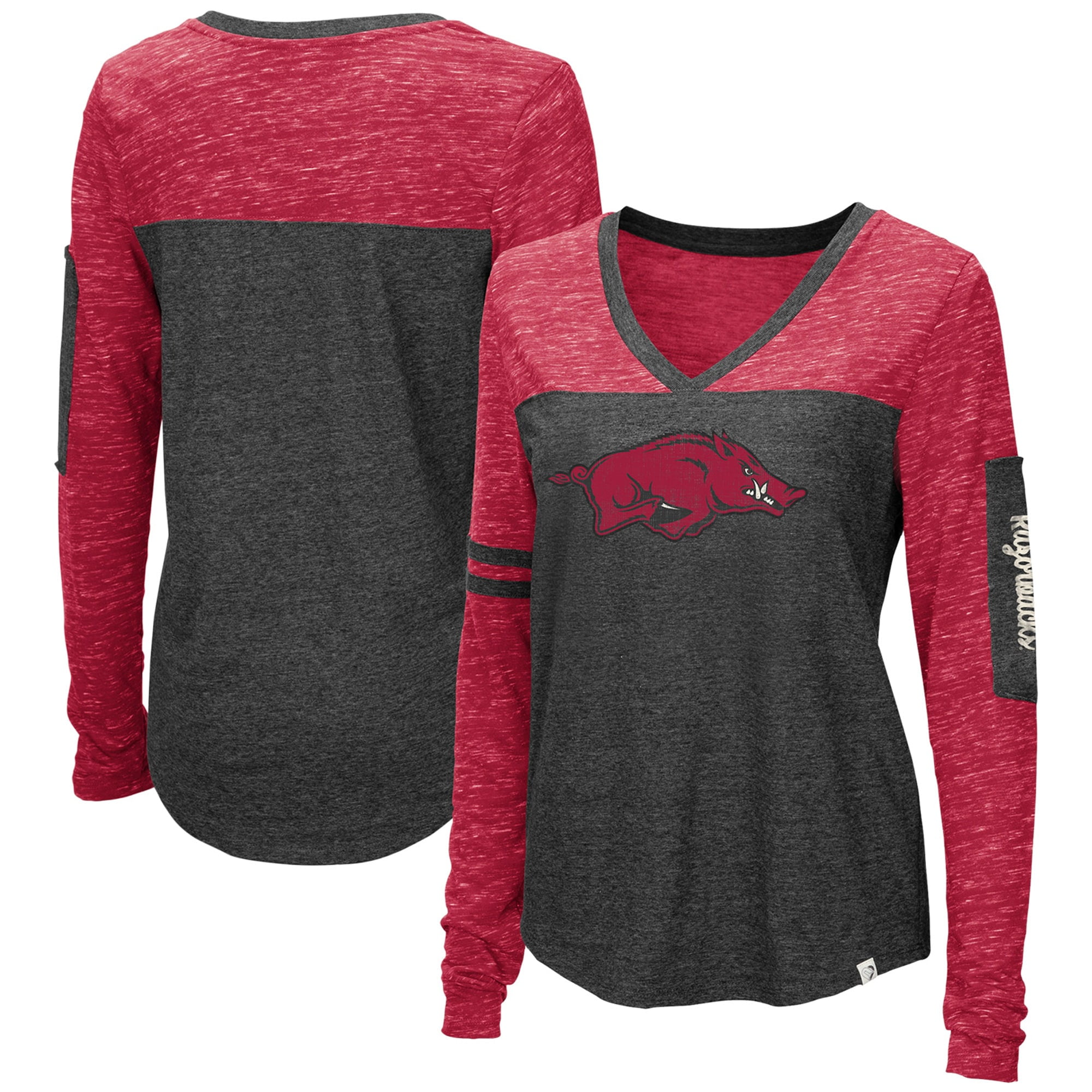 Arkansas Razorbacks Colosseum Women's Stance Sleeve Stripe Patch Long