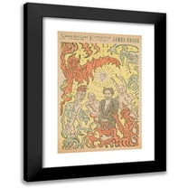 James Ensor 11x14 Black Modern Framed Museum Art Print Titled - Demons Teasing Me; Poster for the James Ensor Exhibition at the Salon Des Cent in Paris (1898)