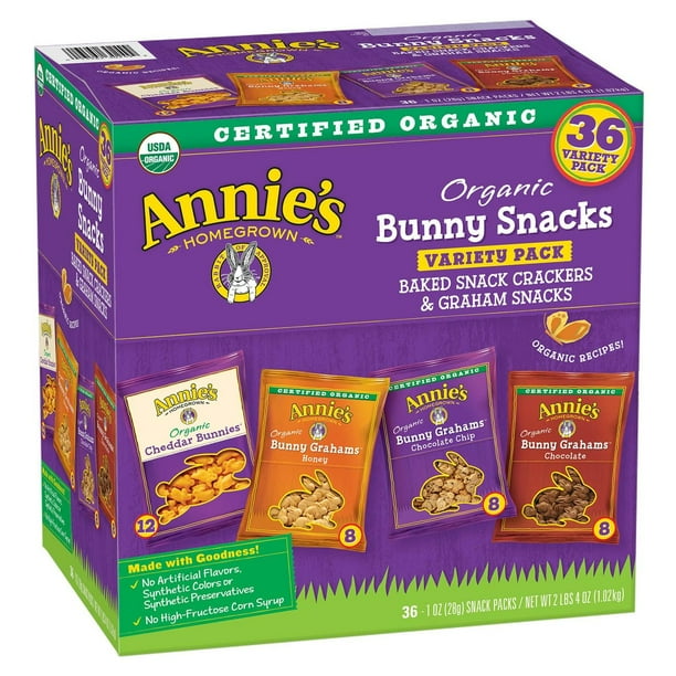 Product of Annie's Organic Bunny Snacks Variety Pack 36 Ct. Walmart