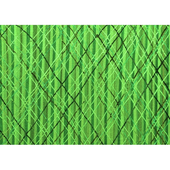 Ahgly Company Indoor Rectangle Abstract Green Modern Area Rugs, 5' x 8'