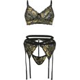 thumbnail image 1 of 2023 - Brasier sexy de encaje bordado para mujer, lencería sexy con liga + tanga, conjunto de ropa interior, bragas con abertura para mujer Amarillo M Amarillo M Xishao ropa, 1 of 2
