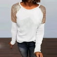 thumbnail image 3 of Scyoekwg Dressy Tops for Women Comfy Crew Neck Casual Blouses Long Sleeve Loose Solid Color Cute Tops Basic Tops Blouses (White,S), 3 of 5