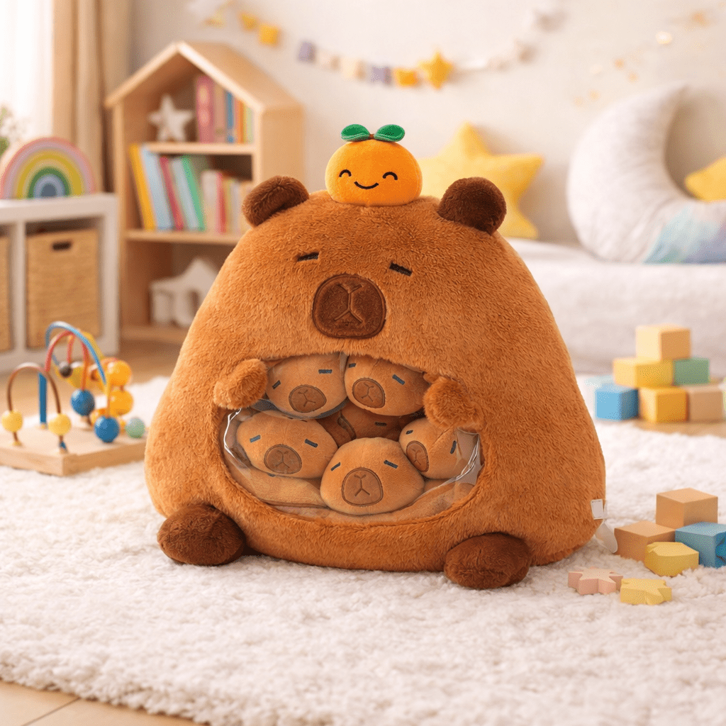 Capybara Plush Toy Pillow Cute Stuffed Animal Snack Storage Plush