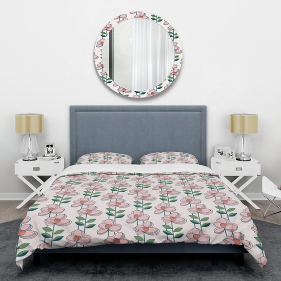 Designart 'Floral Botanical Retro XII' Mid-Century Modern Duvet Cover Set