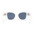 thumbnail image 4 of Womens Metal Chain Arm Large Thick Cat Eye Sunglasses White - Black, 4 of 4