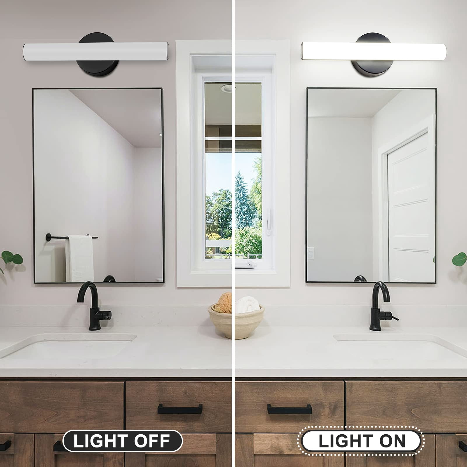 Modern Dimmable Led Vanity Light Bar Lighting Fixtures  15.9 Inch Bathroom Fixture 15w 1300lm Daylight White 5000k Wall Sconces