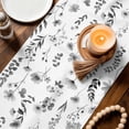 thumbnail image 3 of Grey Spring Floral Table Runner - 60 Inch Long Flowers Botanical Elegant Pastoral Cotton and Linen Blended Dress Scarves Farmhouse Table Runner for Kitchen Dining, Coffee Table, 13" x 60", 3 of 8