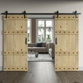 thumbnail image 3 of Coast Sequoia Inc Coast Sequoia 72in x 84in Castle Series Pine Wood Double Sliding Barn Door With Hardware Kit Unfinished, 3 of 5