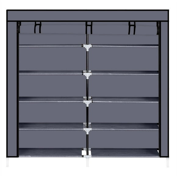 OUSITAID Armoire à Chaussures à 7 Niveaux 14 Compartiments 110*28*115 cm Organisateur Ménager Étagère de Rangement