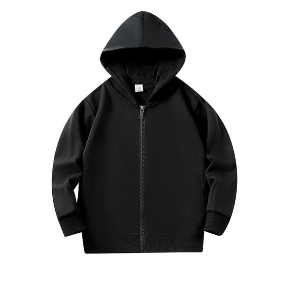 SGMVNU Girls Casual Sweatshirt 2-3 Years Black Zip up Hoodie Sweatshirt for Girls Boys Trendy Youth Hooded Sweatshirt Winter Cute Kids School Jacket Fall Teens Clothes