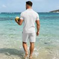 thumbnail image 6 of GrmtClth Mens Classic Polo 2 Piece Set Solid Short Sleeve Shirt and Elastic Waist Shorts Casual Breathable Daily Athletic Outfit White 3XL, 6 of 6
