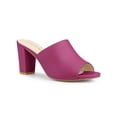 thumbnail image 1 of BLISSFUL STEP Sandales Mules à Talon Bloc à Enfiler pour Femmes Rose Vif 8, 1 of 7
