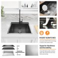 thumbnail image 2 of HausinLuck 25" Gunmetal Black Topmount Kitchen Sink, 16 Gauge Stainless Steel Single Bowl Kitchen Sink, 2 of 10