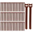 thumbnail image 2 of 50x Releasable Cable Ties Fastening Hook And Loop Loose Removable Strong Durable brown, 2 of 5