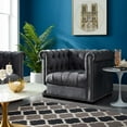 thumbnail image 2 of Modern Contemporary Urban Design Living Room Lounge Club Lobby Armchair Accent Chair, Velvet Fabric, Grey Gray, 2 of 5