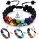 thumbnail image 2 of Pulsera de energía de yoga con piedra volcánica negra para hombre con piedra colorida, 2 of 5