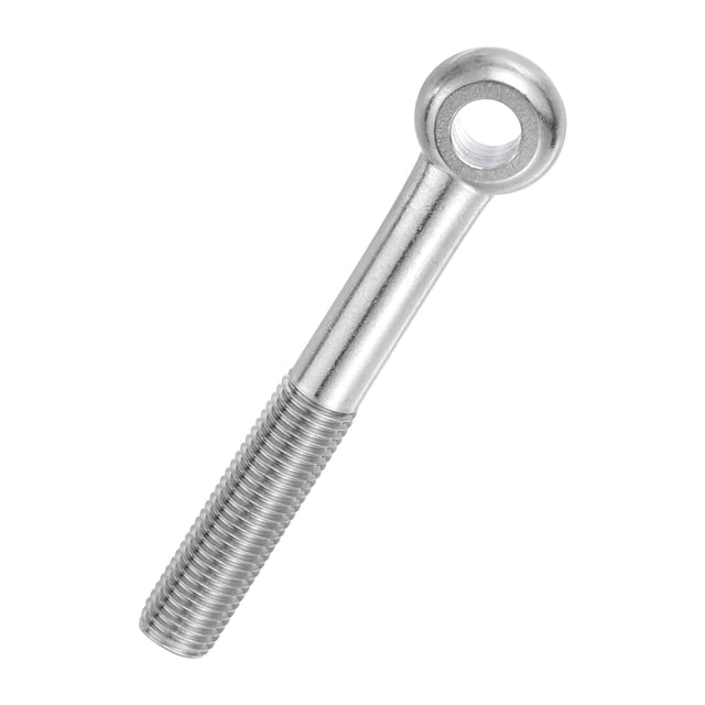 Uxcell M16x120mm Shoulder Swing Lifting Eye Bolt, 304 Stainless Steel Metric Half Tooth Thread Fisheye Eye Slip Hole Screw Rigging Bolt Metal Fasteners Screws, Silver Tone